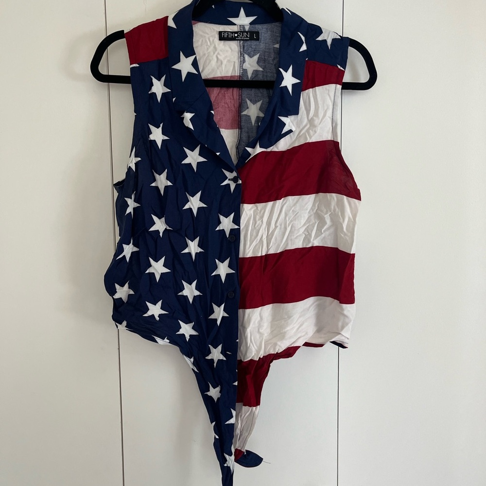 Fourth of July tie crop tank - Picture 2 of 3